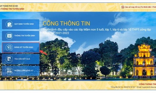 Cổng giao diện xác nhận nhập học lớp 10 THPT công lập tại Hà Nội.