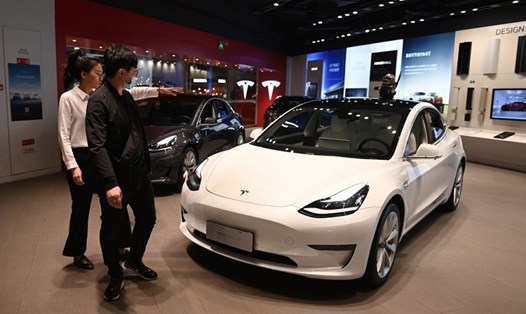 Tesla Model 3 là một trong những mẫu xe điện bán chạy nhất tại thị trường Trung Quốc. Ảnh: AFP.