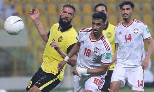 Tiền vệ Krasniqi bị chỉ trích dữ dội khi thi đấu tệ hại cùng tuyển Malaysia ở trận thua UAE. Ảnh: LĐBĐ Malaysia.