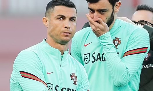 Ronaldo và Bruno trong đợt tập trung cho EURO 2020. Ảnh: UEFA.