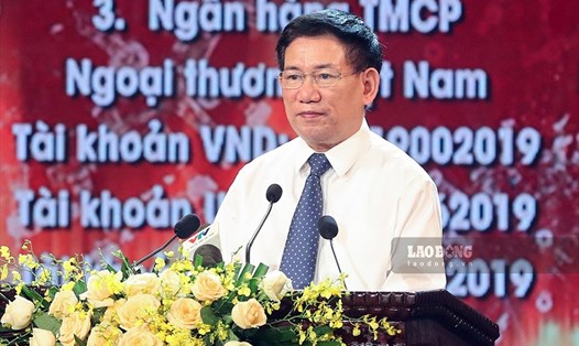 Bộ trưởng Bộ Tài chính Hồ Đức Phớc phát biểu tại Lễ ra mắt Quỹ vaccine phòng chống COVID-19