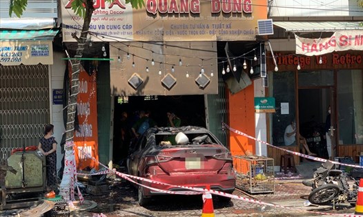 Hiện trường vụ cháy nhà khiến 4 người tử vong ở Quảng Ngãi. Ảnh: Thanh Chung