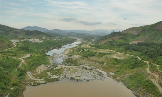 Phía sau thân đập thủy điện Sông Tranh 2, huyện Bắc Trà My, Quảng Nam. Ảnh: Thanh Hải