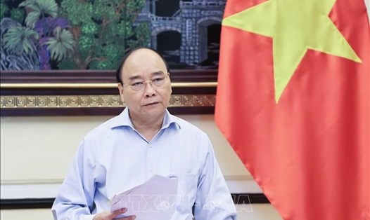 Chủ tịch nước Nguyễn Xuân Phúc - Trưởng ban Cải cách Tư pháp Trung ương phát biểu. Ảnh: Thống Nhất/TTXVN