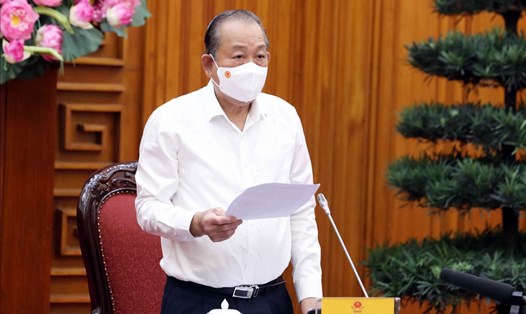Phó Thủ tướng Thường trực phát biểu chỉ đạo tại cuộc họp Hội đồng Tư vấn đặc xá. Ảnh: VGP/Lê Sơn.