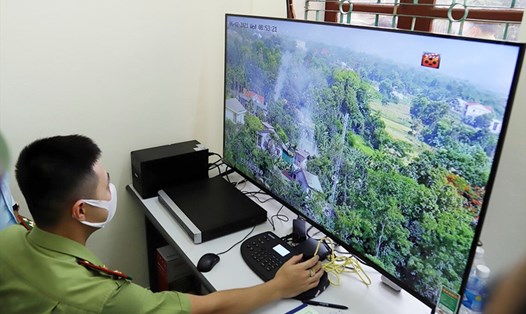 Hình ảnh được camera ghi lại truyền về cơ quan kiểm lâm Hà Tĩnh để giám sát, phát hiện kịp thời các vụ cháy rừng. Ảnh: Trần Tuấn.