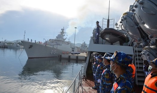 Hải quân Việt Nam lần đầu cử tàu hộ vệ tham gia Army Games 2021. Ảnh: QĐND