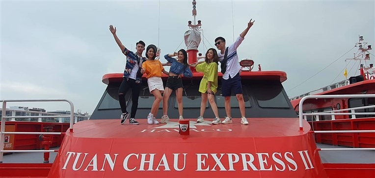 Tàu cao tốc Tuan Chau Express đi Cô Tô chính thức được khai trương. Ảnh: Hà