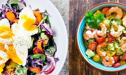 Salad cho chế độ giảm cân Keto. Ảnh đồ họa: Vy Vy