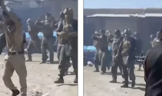 Taliban hành quyết lính biệt kích Afghanistan. Ảnh chụp màn hình