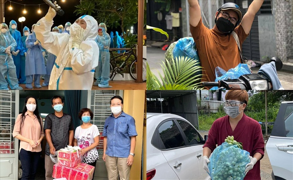 Showbiz Việt rộn ràng những ngày tham gia chống dịch. Ảnh: NSCC.