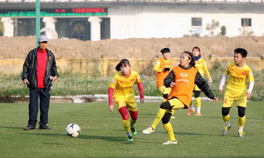 Đội tuyển nữ Việt Nam đặt mục tiêu góp mặt ở vòng chung kết Asian Cup nữ 2022 và giành suất dự World Cup nữ 2023. Ảnh: VFF
