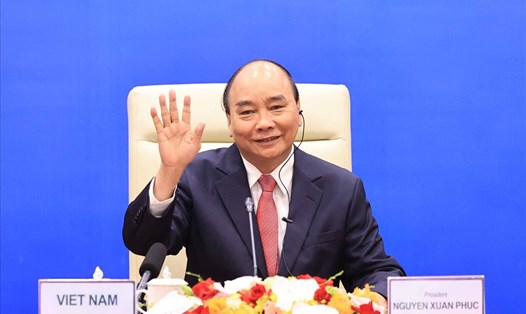 Chủ tịch nước Nguyễn Xuân Phúc đã tham dự cuộc họp không chính thức các nhà lãnh đạo kinh tế Diễn đàn Hợp tác Kinh tế Châu Á - Thái Bình Dương (APEC) theo hình thức trực tuyến. Ảnh: Bộ Ngoại giao