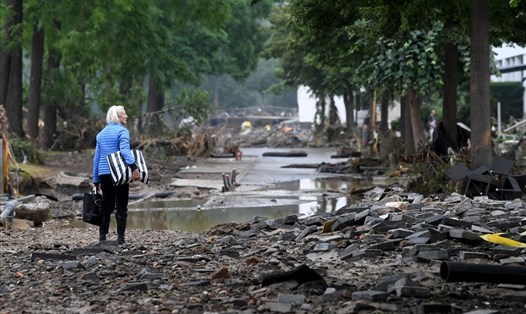 Một con phố sau lũ lụt ở Bad Neuenahr-Ahrweiler, miền tây nước Đức. Ảnh: AFP