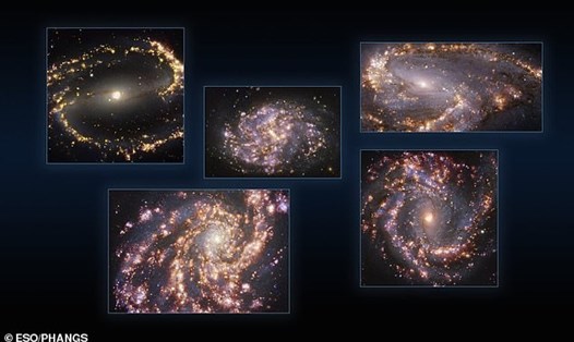 Các nhà thiên văn học ở Đức vừa tung ra những hình ảnh tuyệt đẹp về các thiên hà lân cận. Những thiên hà này trông giống như những màn "pháo hoa vũ trụ" đầy màu sắc. Ảnh: The European Southern Observatory (ESO)