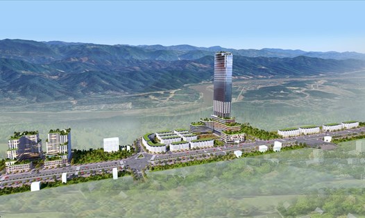 Tòa nhà cao nhất Tây Bắc tại tỉnh Lào Cai đã được chính thức được khởi công xây dựng. Ảnh: BLC.