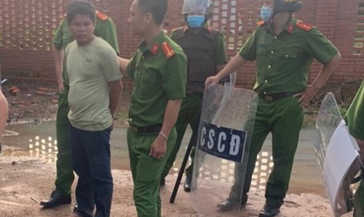 Đối tượng Nguyễn Quốc Bảo lúc bị bắt giữ. Ảnh: CA