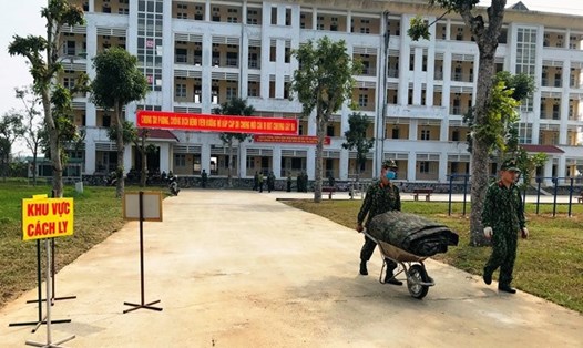 Trung tâm Giáo dục quốc phòng an ninh, Trường ĐH Hồng Đức (Thanh Hoá), nơi cách ly phòng, chống COVID-19. Ảnh: T.L