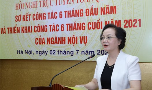 Bộ trưởng Bộ Nội vụ Phạm Thị Thanh Trà. Ảnh Nguyễn Điệp