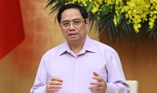 Thủ tướng Chính phủ Phạm Minh Chính phát biểu tại phiên họp. Ảnh Dương Giang