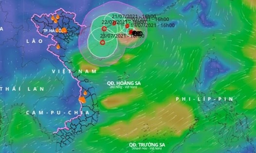 Vị trí và đường đi của bão số 3 Cempaka. Ảnh: VNDMS.