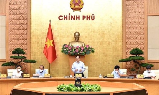 Thủ tướng Phạm Minh Chính phát biểu tại phiên họp Chính phủ. Ảnh: VGP/Nhật Bắc
