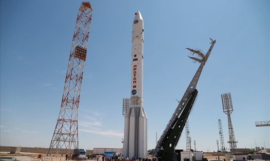 Tên lửa Proton-M của Nga mang theo module nghiên cứu đa năng Nauka mới cho Trạm Vũ trụ Quốc tế (ISS) tại sân bay vũ trụ Baikonur, Kazakhstan. Ảnh: Roscosmos