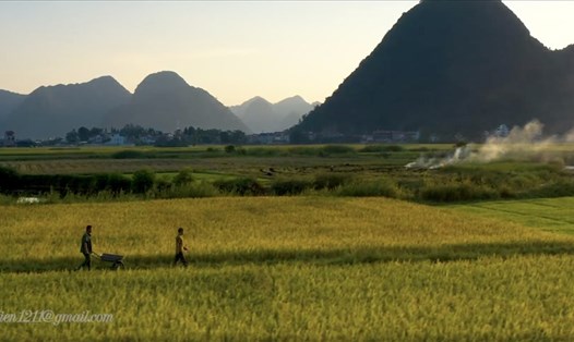 Vẻ đẹp thanh bình của thung lũng Bắc Sơn. Ảnh: Cắt từ clip