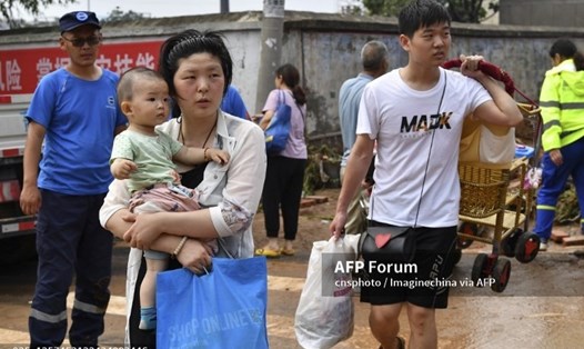 Hơn 73.000 người dân đang được sơ tán khẩn cấp khỏi thành phố An Dương, tỉnh Hà Nam, Trung Quốc. Ảnh: AFP
