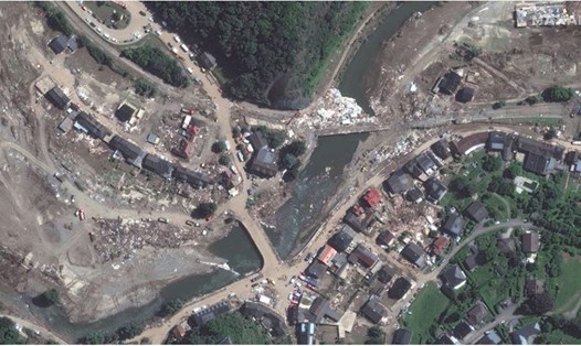 Hình ảnh vệ tinh cho thấy quy mô tàn phá của lũ lụt ở các thị trấn của Đức. Ảnh: MAXAR
