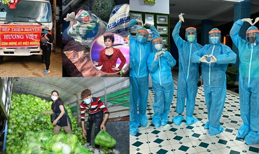 Nghệ sĩ Việt làm từ thiện trong lúc dịch bệnh phức tạp. Ảnh: NSCC.