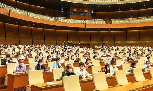 Các đại biểu Quốc hội dự phiên họp toàn thể tại hội trường Diên Hồng. Ảnh: QH