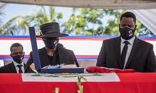 Hình ảnh trong tang lễ Tổng thống Haiti. Ảnh: AFP