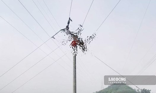 Hiện trường vụ tai nạn do điện giật khiến một người tử vong ở huyện Văn Bàn, tỉnh Lào Cai. Ảnh: CTV.