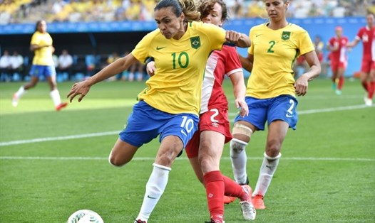 Marta (35 tuổi) vẫn đang thi đấu cho nữ Brazil tại Olympic Tokyo 2020. Ảnh AFP