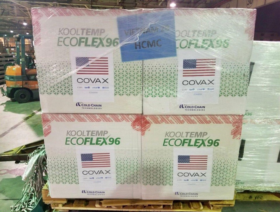 3 triệu liều vaccine Moderna của Mỹ về Việt Nam ngày 25.7. Ảnh: ĐSQ Mỹ