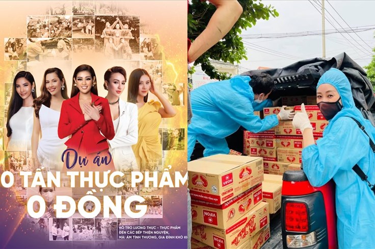 Hoa hậu Khánh Vân, Hoàng My trao "10 tấn thực phẩm 0 đồng"