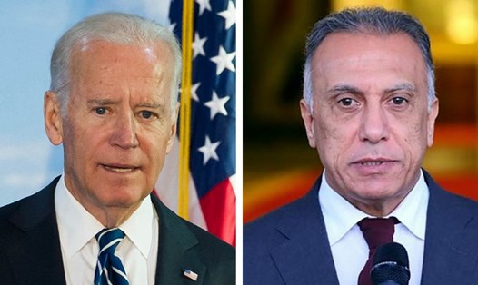 Tổng thống Mỹ Joe Biden và Thủ tướng Iraq Mustafa al-Kadhimi. Ảnh: Tân Hoa Xã
