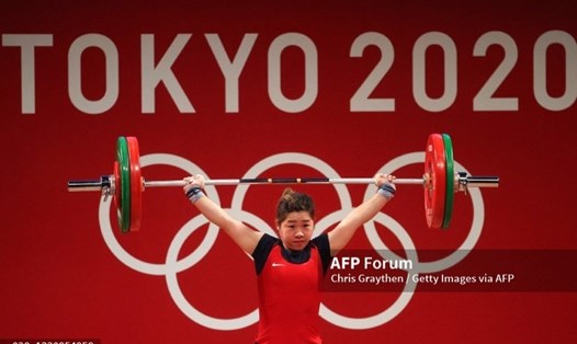 Hoàng Thị Duyên cán đích ở ví trí thứ 5 chung cuộc tại Olympic Tokyo 2020. Ảnh: AFP