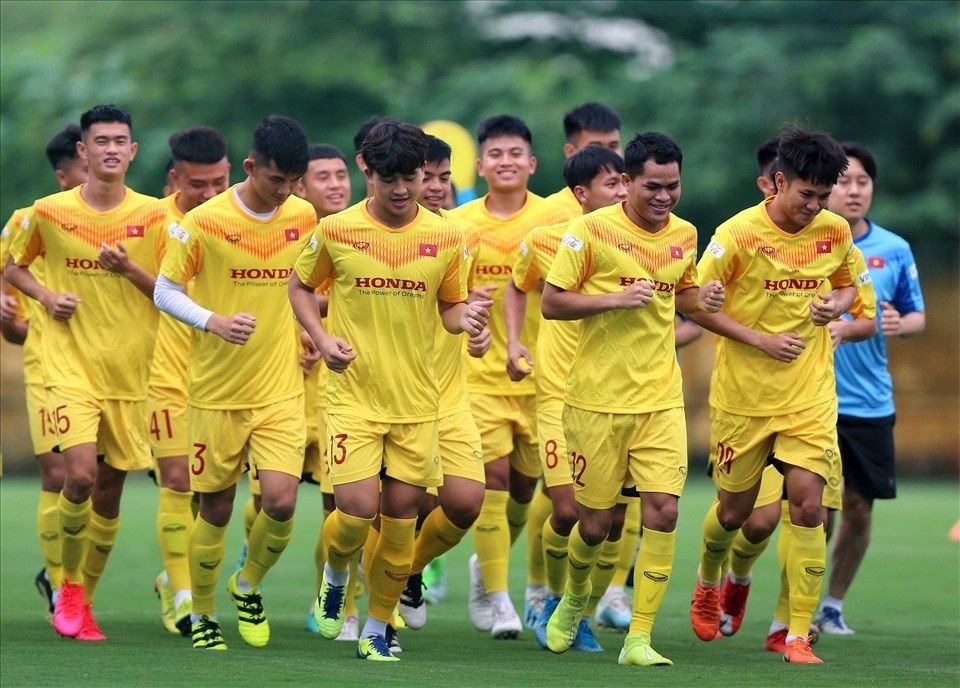 U22 Việt Nam hội quân chuẩn bị cho vòng loại U23 Châu Á 2022. Ảnh: Hải Đăng