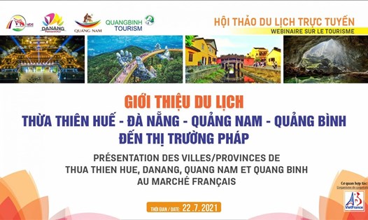 Giới thiệu sản phẩm “Miền Trung Việt Nam - Điểm đến an toàn và thân thiện” đến thị trường tiềm năng Pháp. Ảnh: LĐ