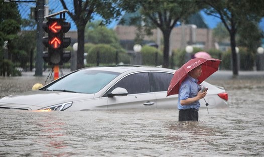 Lũ lụt ở Hà Nam, Trung Quốc. Ảnh: AFP
