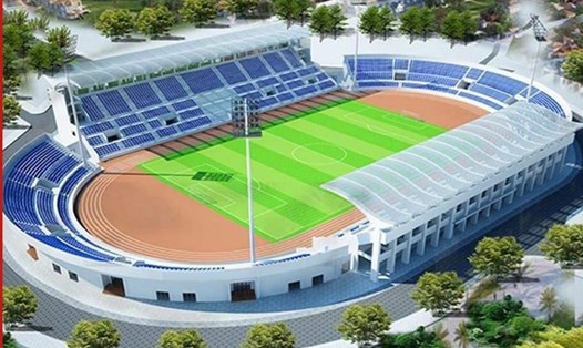 Phối cảnh dự án sân vận động 15.000 chỗ ngồi mà tỉnh Bắc Kạn chuẩn bị khởi công xây dựng. Ảnh: MXH
