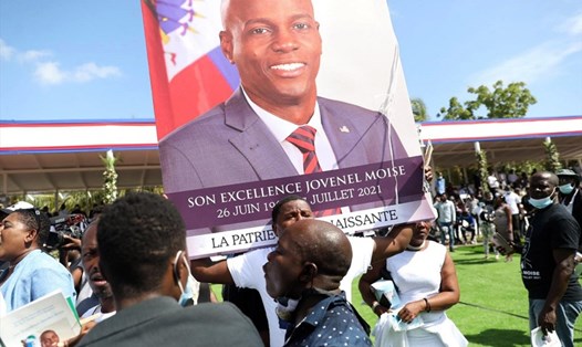 Hình ảnh ngày tang lễ Tổng thống Haiti Jovenel Moise. Ảnh: AFP