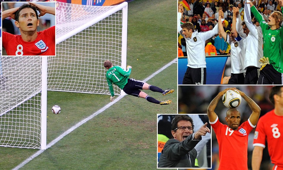 "Bàn thắng ma" của Frank Lampard là một trong những nguồn cơn thúc đẩy việc IFAB chấp nhận việc áp dụng công nghệ Goal-line. Ảnh: Daily Mail