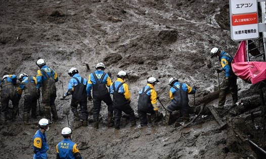 Vẫn còn 80 người mất tích trong vụ sạt lở đất kinh hoàng ở Nhật Bản. Ảnh: AFP