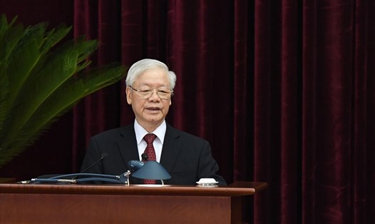 Tổng Bí thư Nguyễn Phú Trọng phát biểu khai mạc Hội nghị Trung ương 3. Ảnh Ngọc Thành