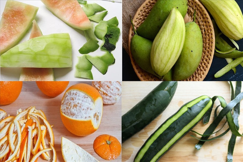 Hàm lượng dinh dưỡng trong vỏ của một số loại trái cây có thể còn nhiều hơn cả ở ruột. Đồ hoạ: Hạ Mây