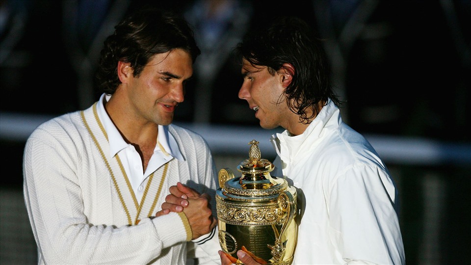 Năm 2008, Rafael Nadal thắng Roger Federer ở chung kết Wimbledon và chiếm vị trí số 1 trên bảng xếp hạng ATP. Ảnh: Wimbledon