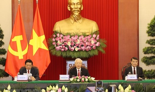 Tổng Bí thư Nguyễn Phú Trọng tham dự Hội nghị thượng đỉnh giữa Đảng Cộng sản Trung Quốc với các chính đảng trên thế giới. Ảnh: TTXVN